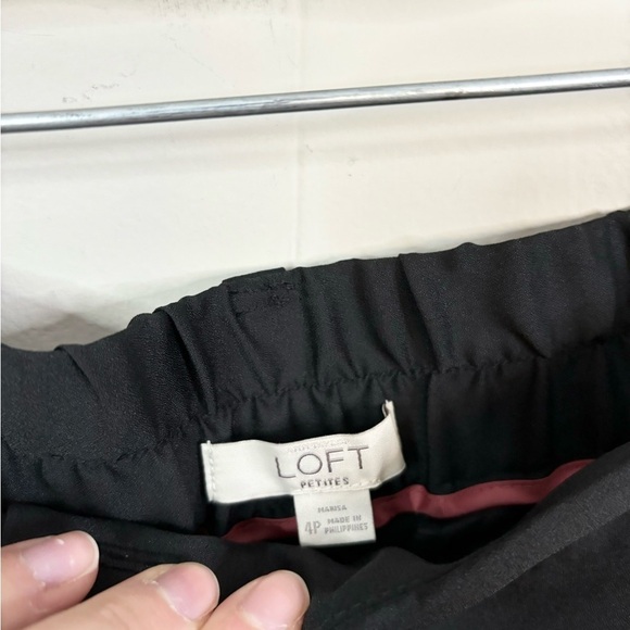 Loft black drape lightweight tapered dress pants size 4P - Picture 2 of 3